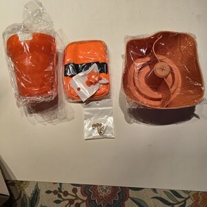 Source Unknown Vibrant Orange Coffee & Tea Set